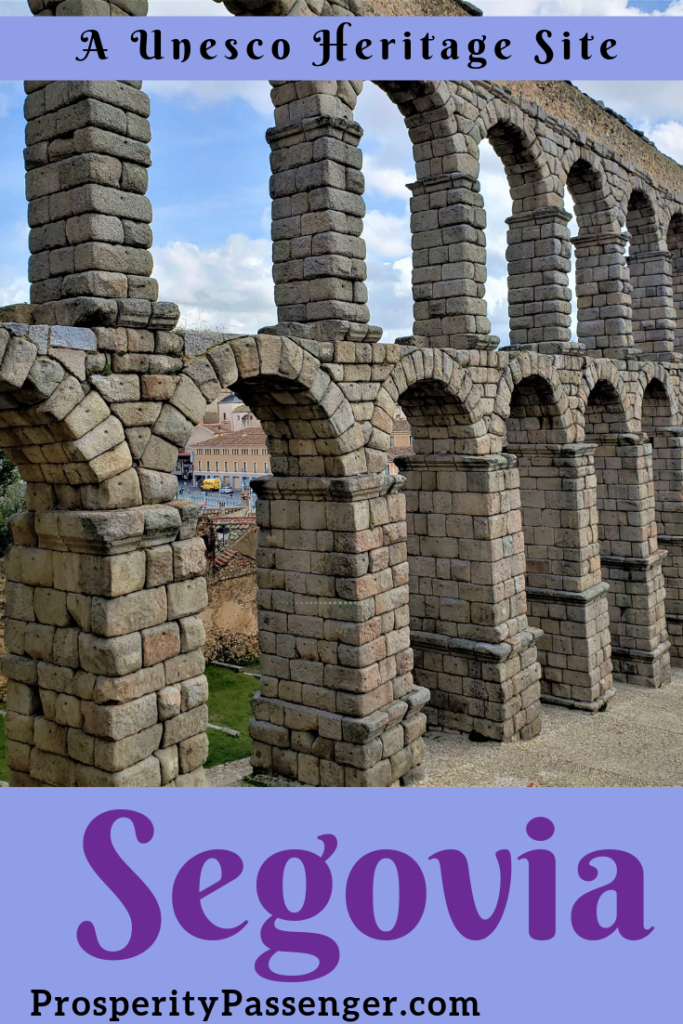 Segovia, Spain is a great day trip from Madrid, Spain.  Aqueduct Arches. 